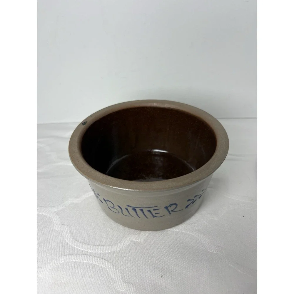 Beaumont Brothers Pottery (BBP) Butter Crock Bowl Stoneware W/Lid Signed 1995